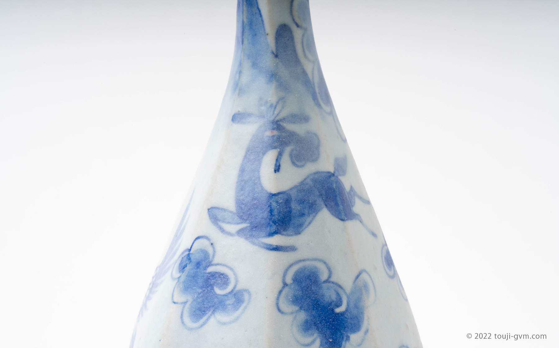 中国陶磁器 青華 染付 倣 明朝清朝期 透かし造り 燭台 燈台 灯り 灯り