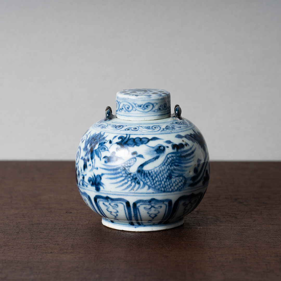 中国明時代早期染付大缶 中国明時代早期染付大缶 中国明時代早期染付大缶