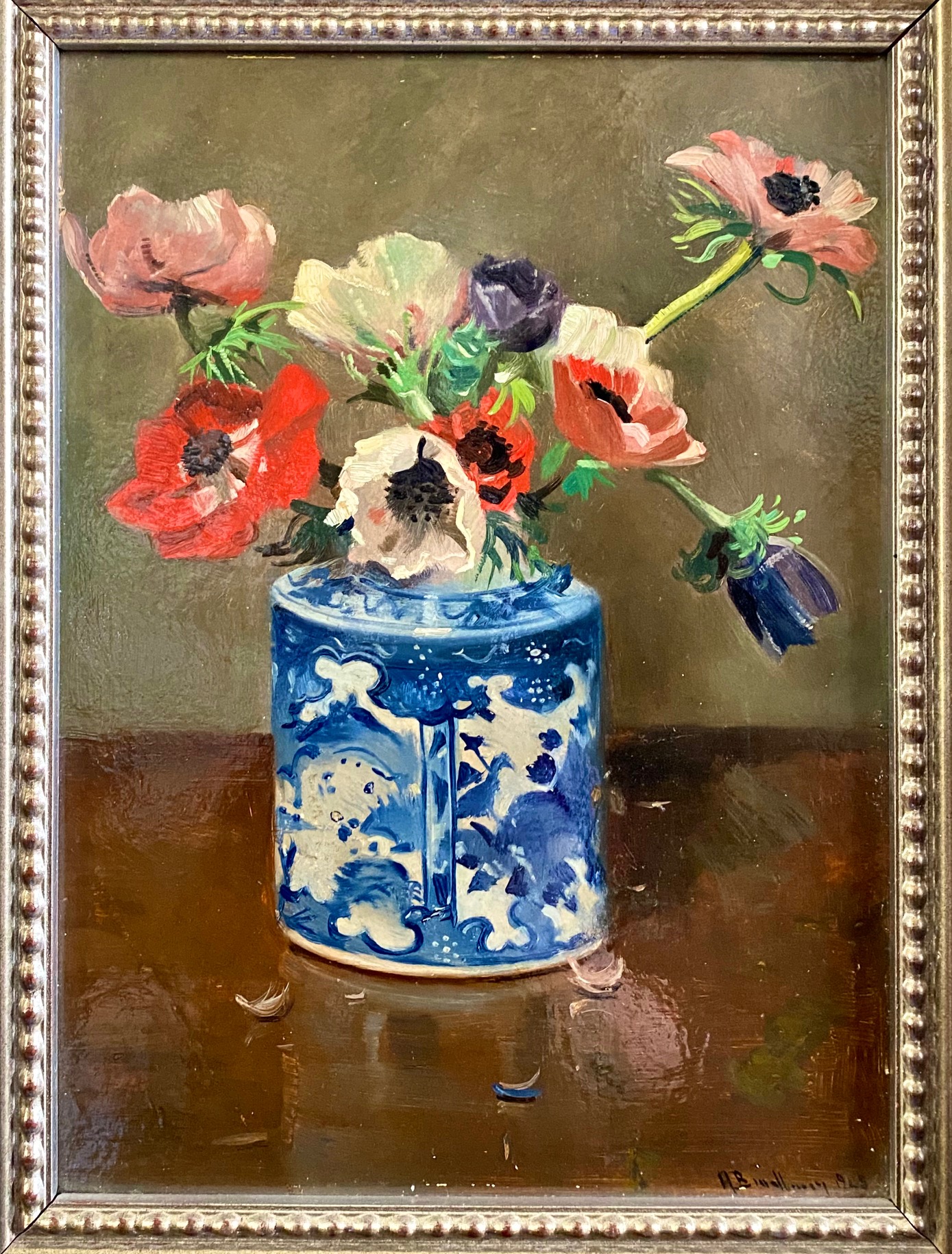 アネモネ油彩画 hpfe51 - 陶夢