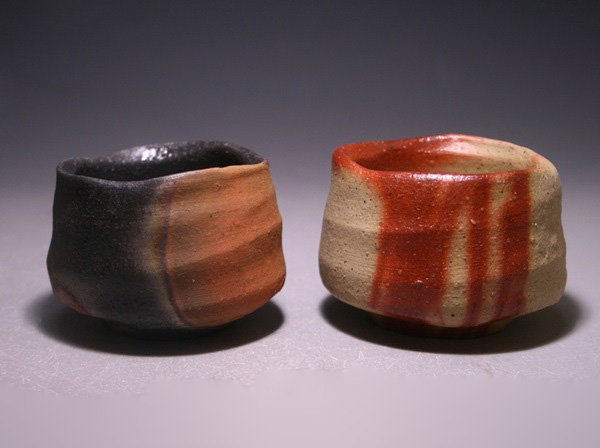 酒器の名工 中村六郎 備前長方皿5点 共箱有 酒