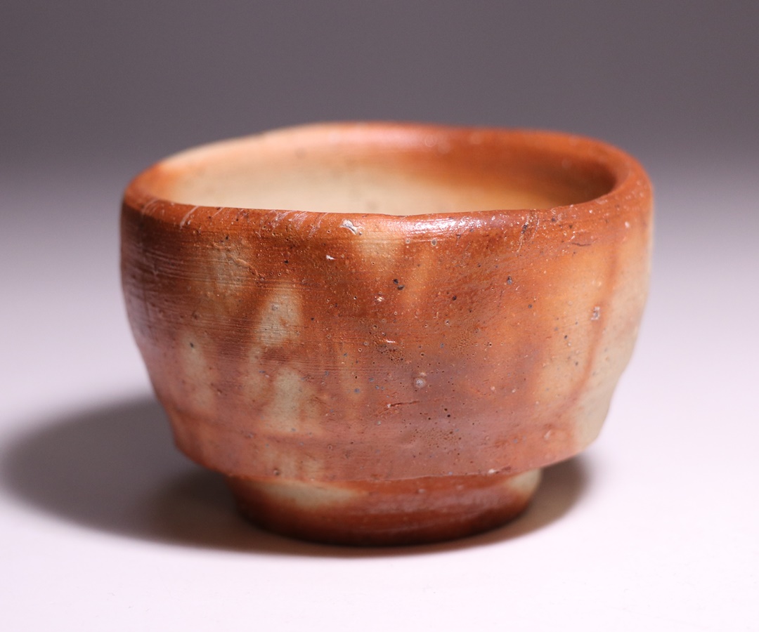 作家物 陶芸家 金重素山 備前 緋襷 盃 ぐい呑 酒器 円山窯