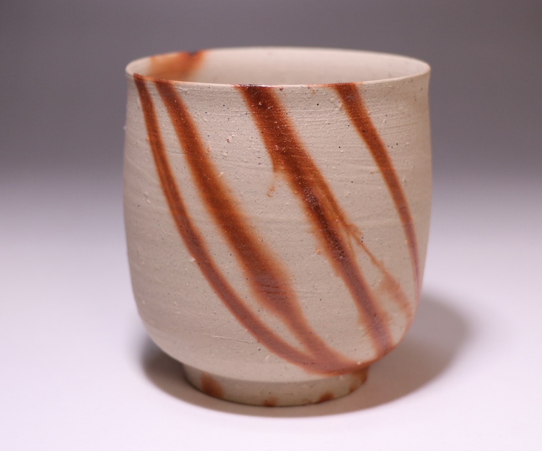 人間国宝 備前焼の巨匠 山本陶秀 「耳付花入」 本人作 【若福】