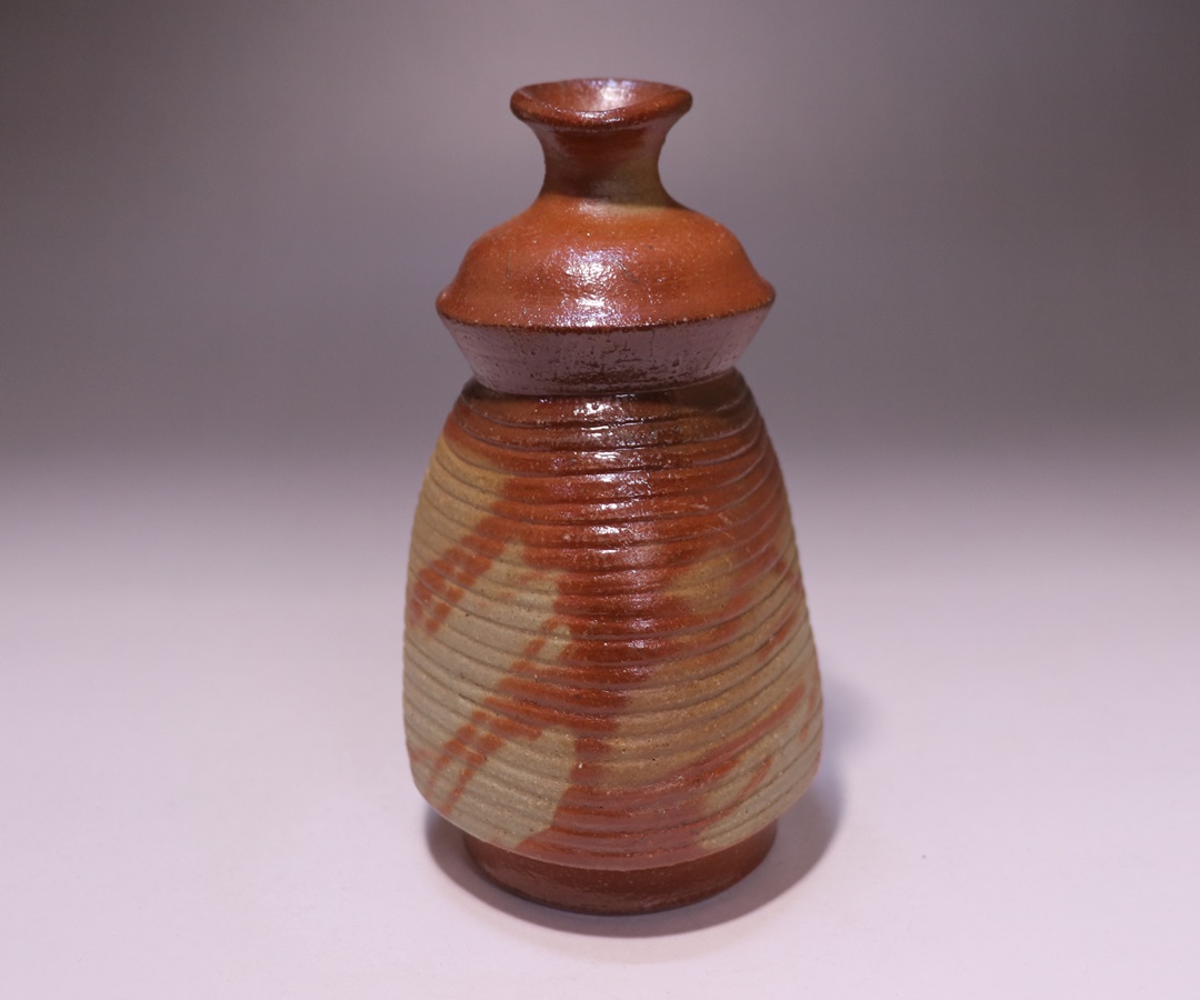 備前焼】緋襷瓢徳利 山本出 備前焼 緋襷