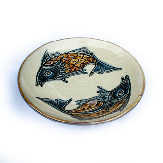 琉球やちむん魚文六角瓶 [B27001] 壺屋焼 魚紋｜壺屋焼窯元 陶