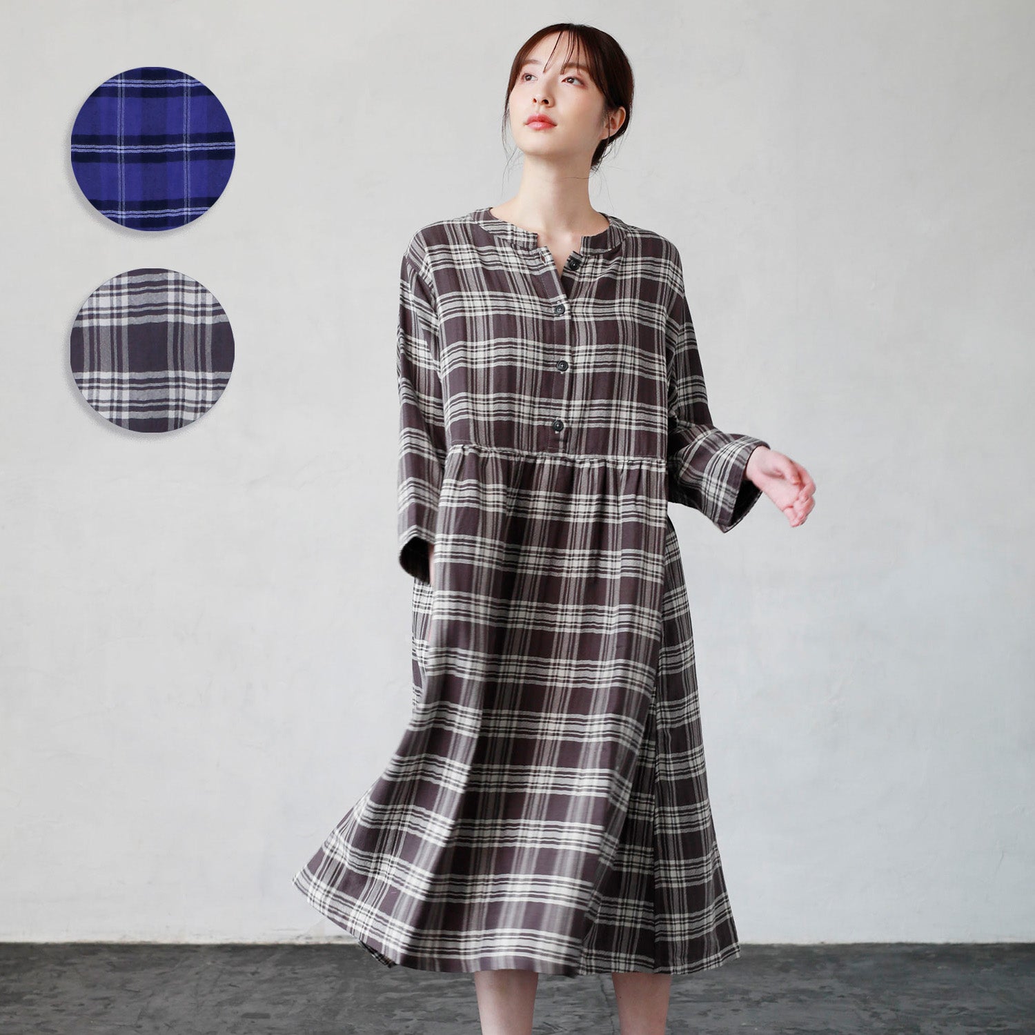 アトリエgg⭐︎チェックワンピース(19ハーフ) アトリエgg☆ガーゼ