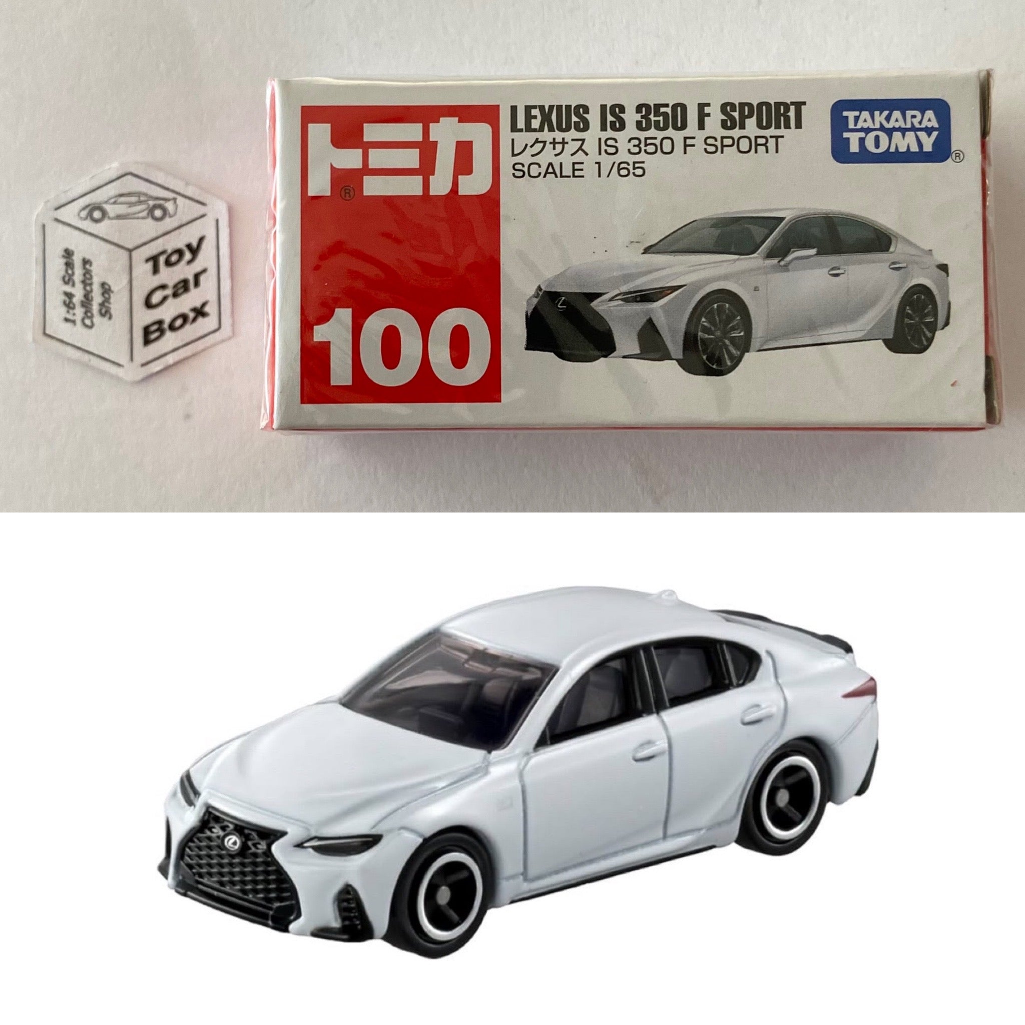 TOMICA Regular #100 - Lexus IS350 F Sport (White - 1/65 Scale