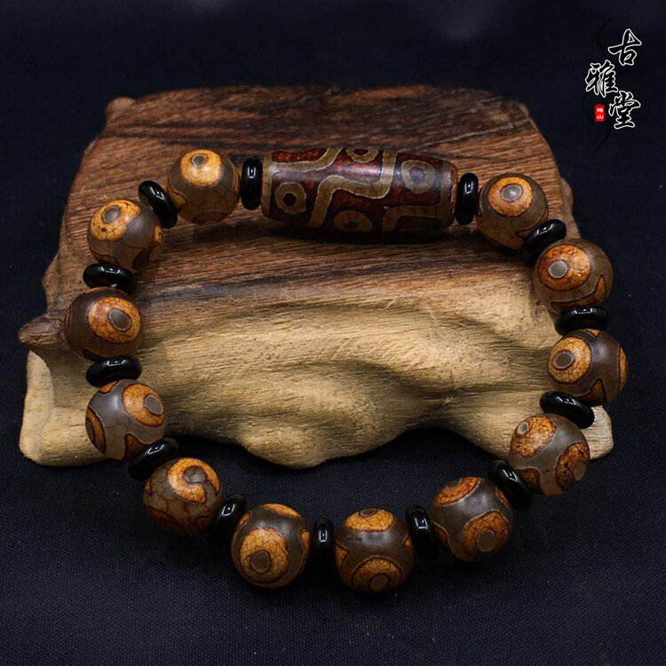 保真藏傳瑪瑙天珠三眼九眼真品天珠女士佩戴天珠手串特價1入| 銀聯網