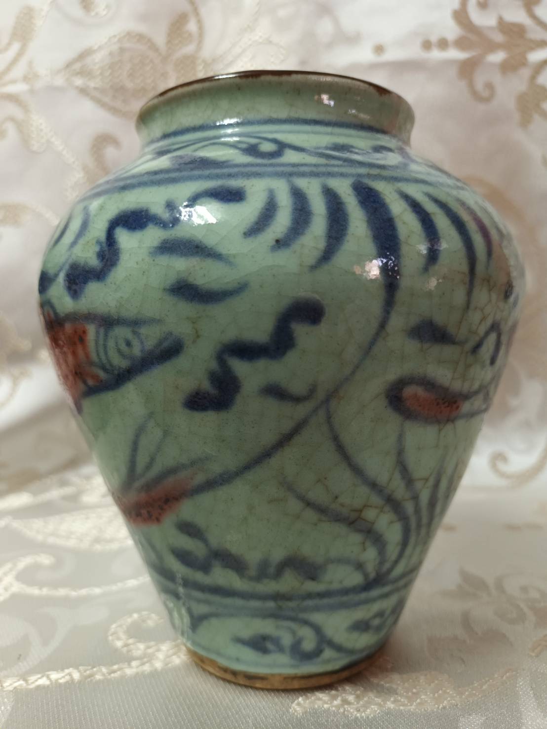 整理品】極上 清時代龍鳳紋花瓶 /西す—43 整理品】極上 清時代