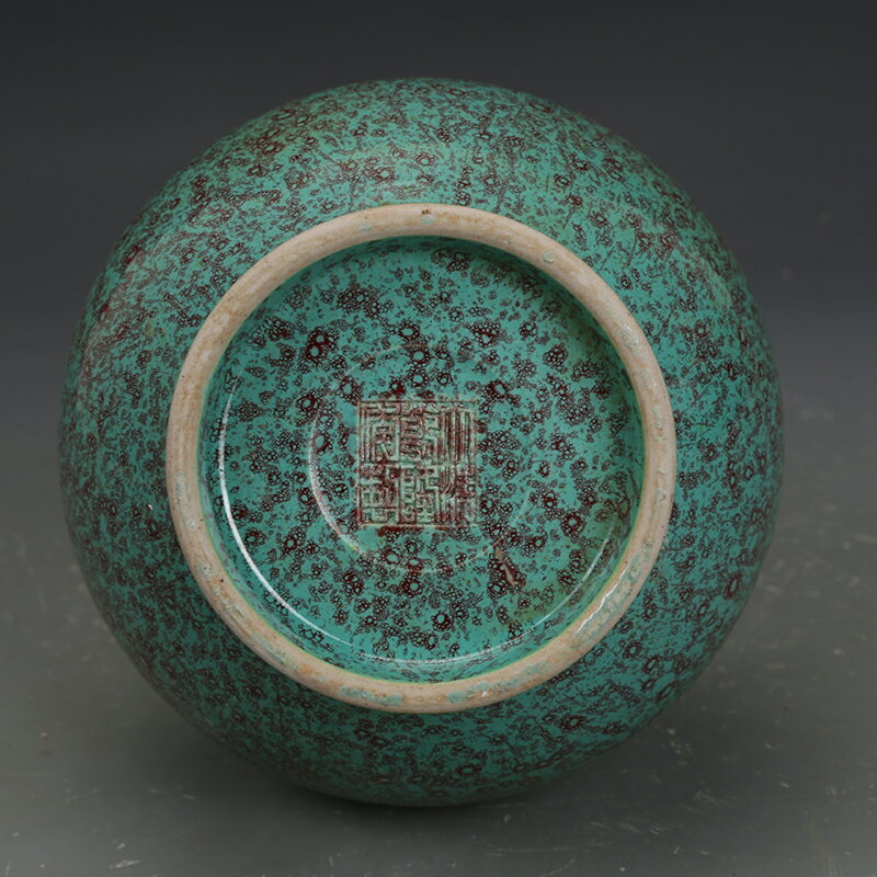 湖東焼 安南呉須 錫口茶入 [鳳凰・桐・雲気文]