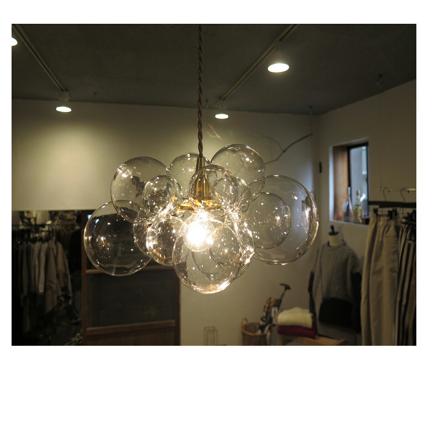 楽天市場】大サイズシーリングカバー付き バブルガラス ペンダント