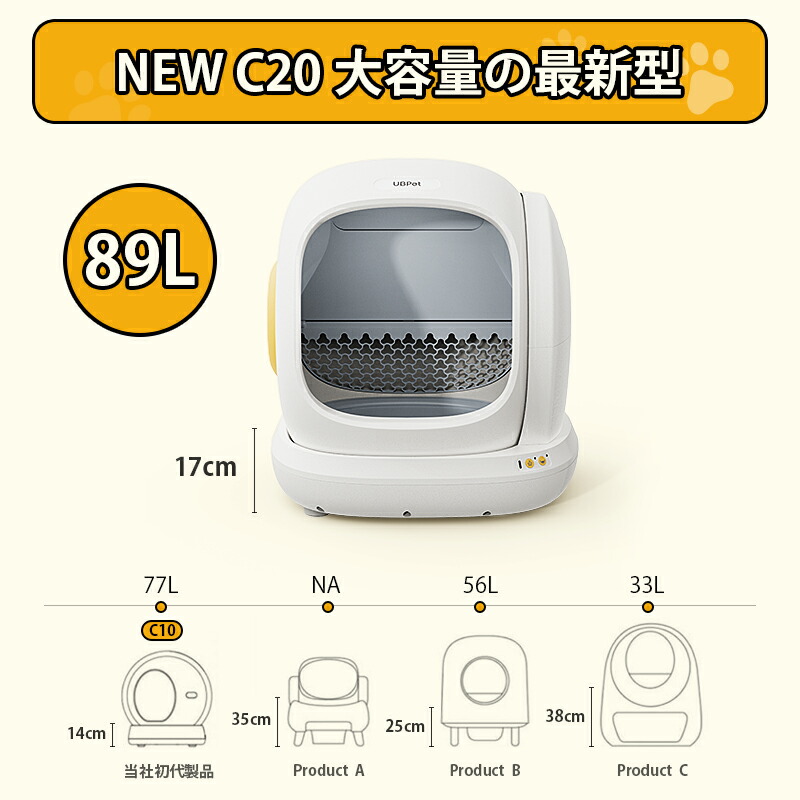 楽天市場】最短即日発送 UBPet C20 全自動猫トイレ 市販ゴミ袋OK 猫