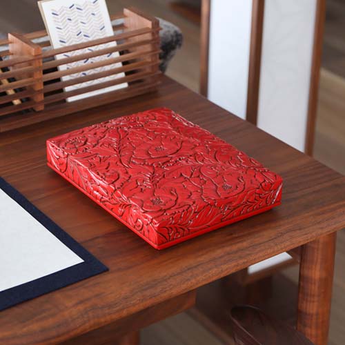 楽天市場】村上木彫堆朱 藤井漆工 硯箱 伝統工芸品 小物入れ