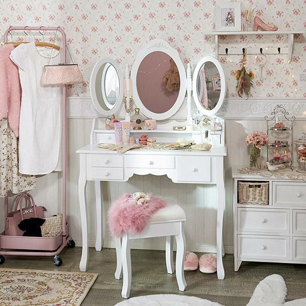 楽天市場】【直送】三面鏡ドレッサー/RoseRelief(ローズレリーフ