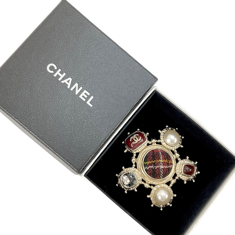 CHANEL ココマーク ビジュー ゴールド ブローチ コサージュ