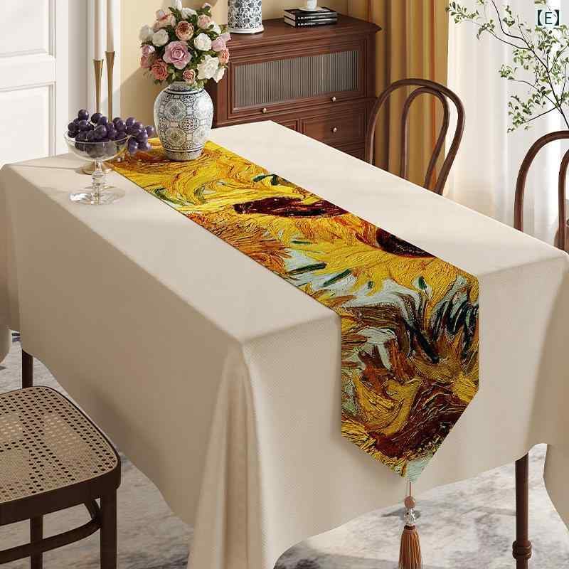 楽天市場】テーブルランナー テーブルクロス ゴッホ 油絵 アート柄 綿