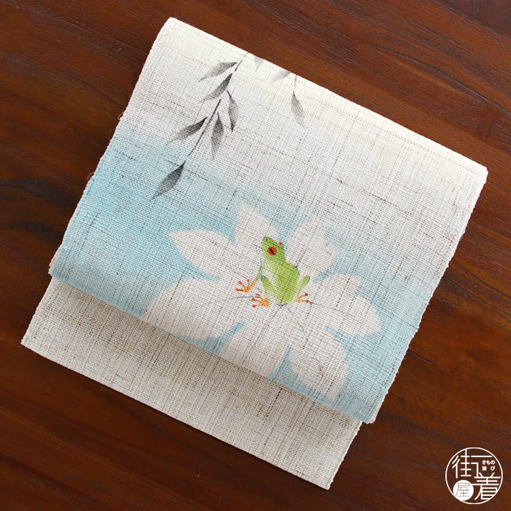 楽天市場】＼2点で3％OFFクーポン／[本麻] 夏名古屋帯 柳にカエル (麻