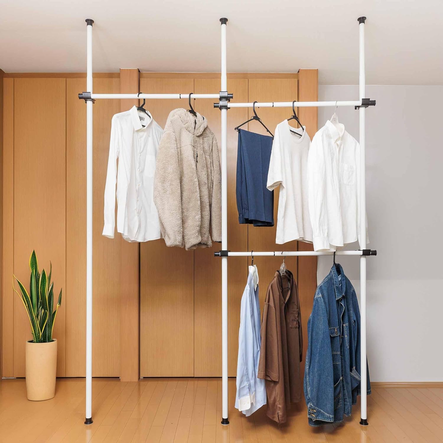 楽天市場】Yoquna 突っ張り ハンガーラック 【SNS 500万再生突破