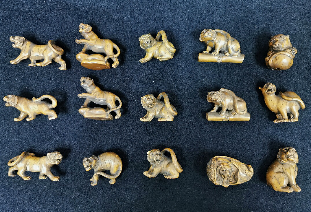 楽天市場】舞龍堂 根付 虎 寅 縁起物 干支 柘植 天然木 十二支木彫り