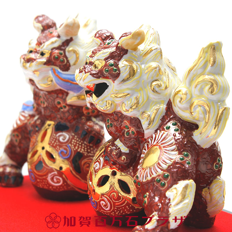 唐獅子 （信楽窯） サイズ 29センチ、 共箱（痛みあり） 唐獅子