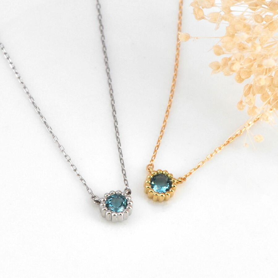 楽天市場】ブルートパーズ ネックレス トパーズ 0.1カラット 一粒 ミル