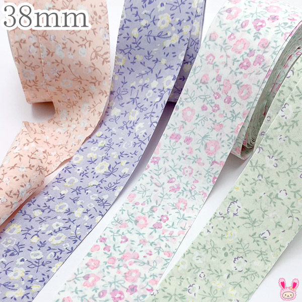 楽天市場】大人かわいい花柄ファブリックリボン 幅38mm 1m単位