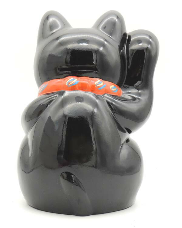 楽天市場】招き猫 置物 まねきねこ 開店祝い 黒は魔除け手ごろな大きさ