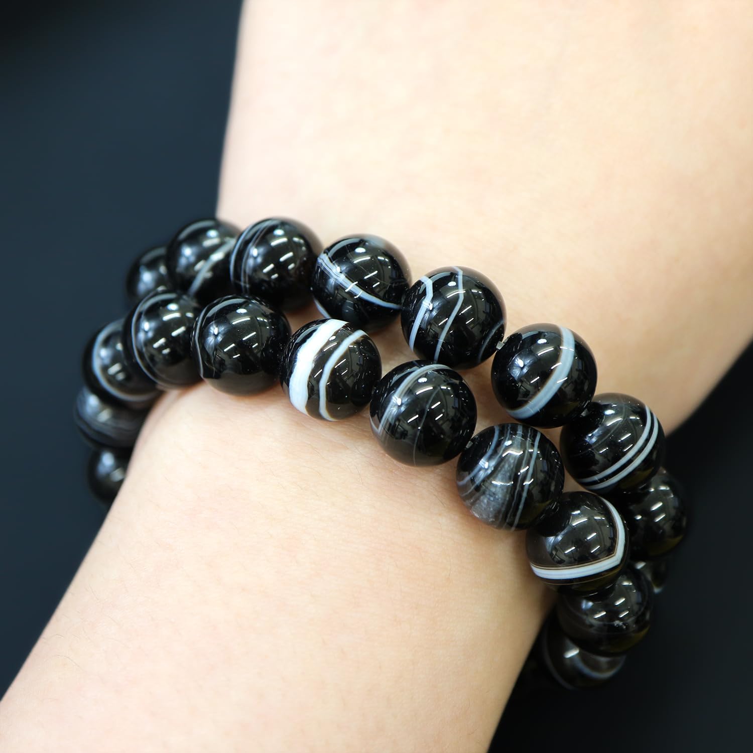 楽天市場】【天然石】ブラックオニキス 黒めのう 黒瑪瑙 ビーズ