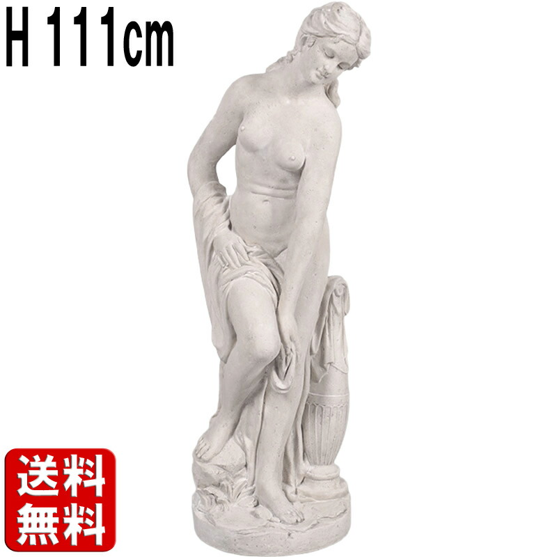 髪の長いヌード女性彫像 インテリア置物裸婦裸像女性像人物像洋風