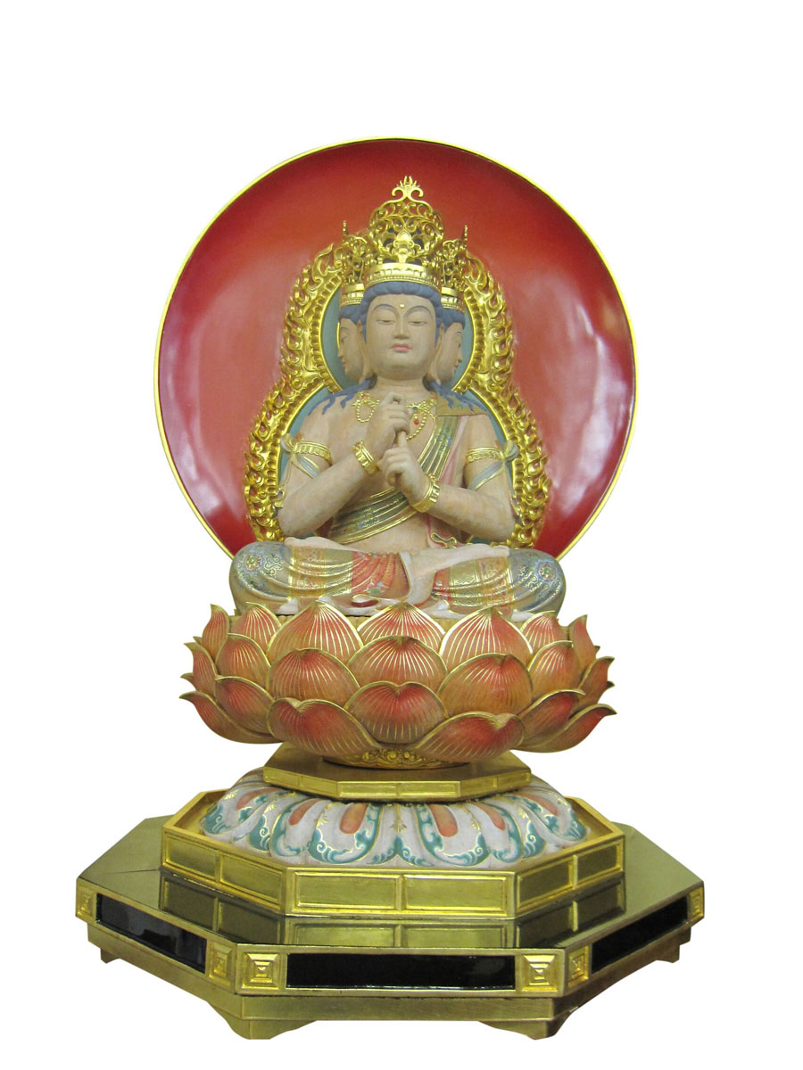 楽天市場】仏像 四面 大日如来 座像 截金彩色 木彫り 彫刻 木彫 仏像