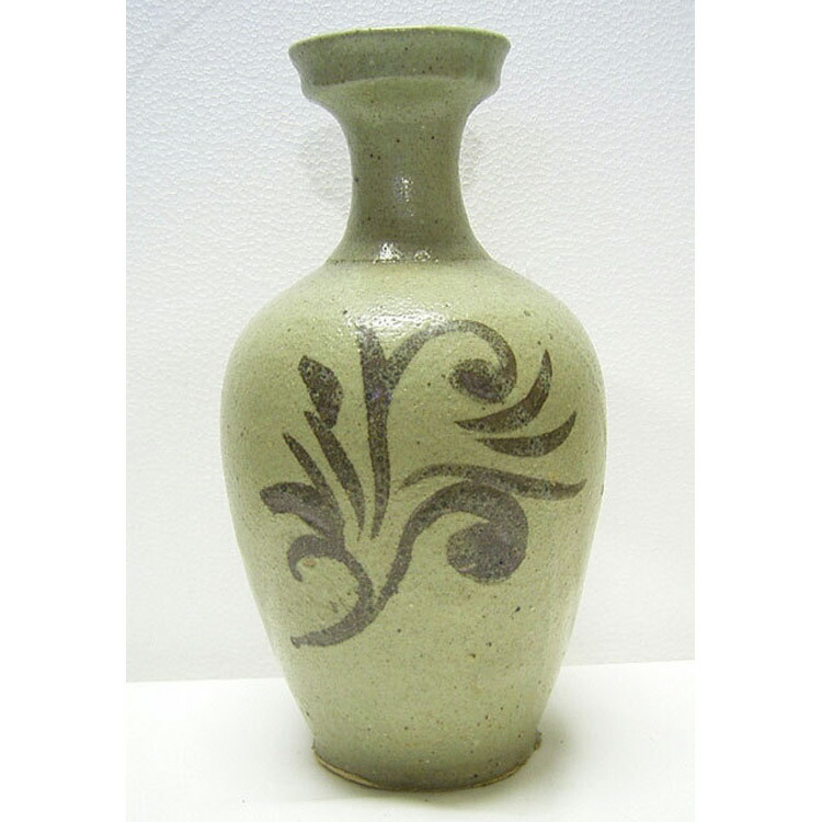 美品】高麗青磁 唐草紋様 大壺33cm 美品】高麗青磁 唐草紋様 大壺33cm