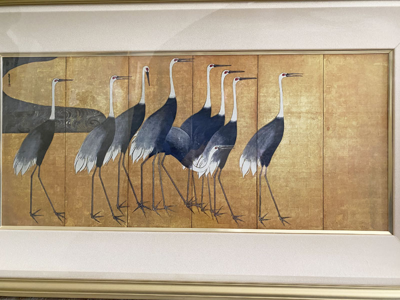 楽天市場】尾形光琳（おがたこうりん） 群鶴図 左右隻 シルク