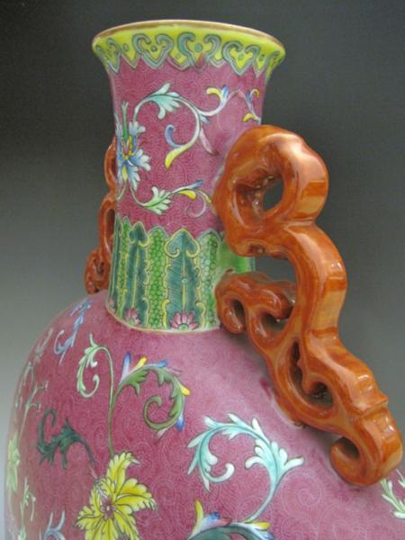 momo 中国 粉彩 人物魚藻文壺 花瓶 M 7499 重要文化財 青花 蓮池魚藻