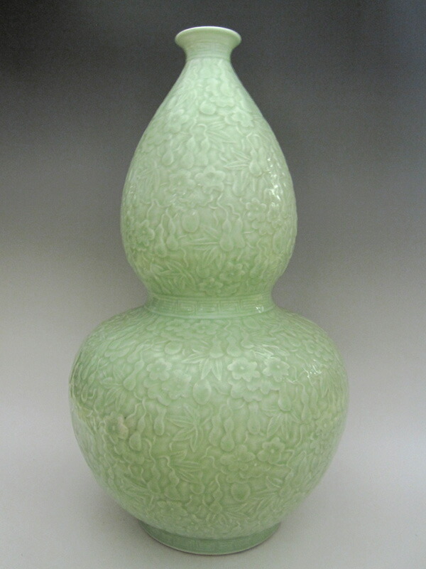 中国明時代ひょうたん青磁花瓶 中国明時代ひょうたん青磁花瓶 青磁花瓶