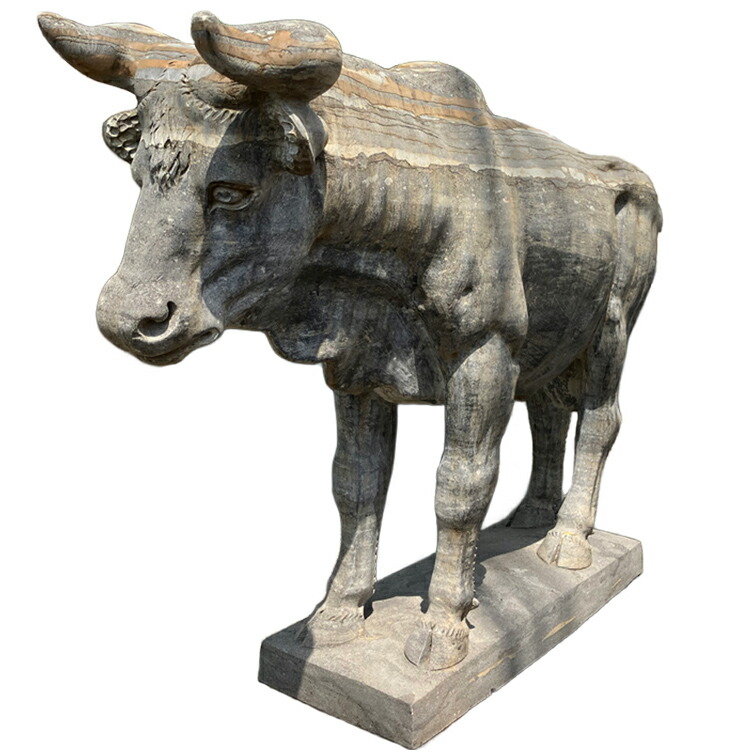 楽天市場】一点もの 店舗展示品 黒石 彫刻 牛 ウシ うし H75cm W110cm