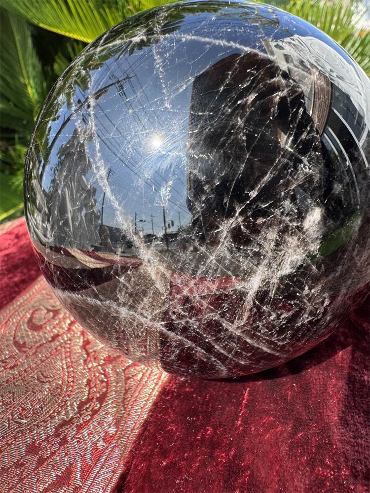 楽天市場】希少 黒水晶 モリオン 丸玉 大型 珠 直径約11cm 約1.8kg