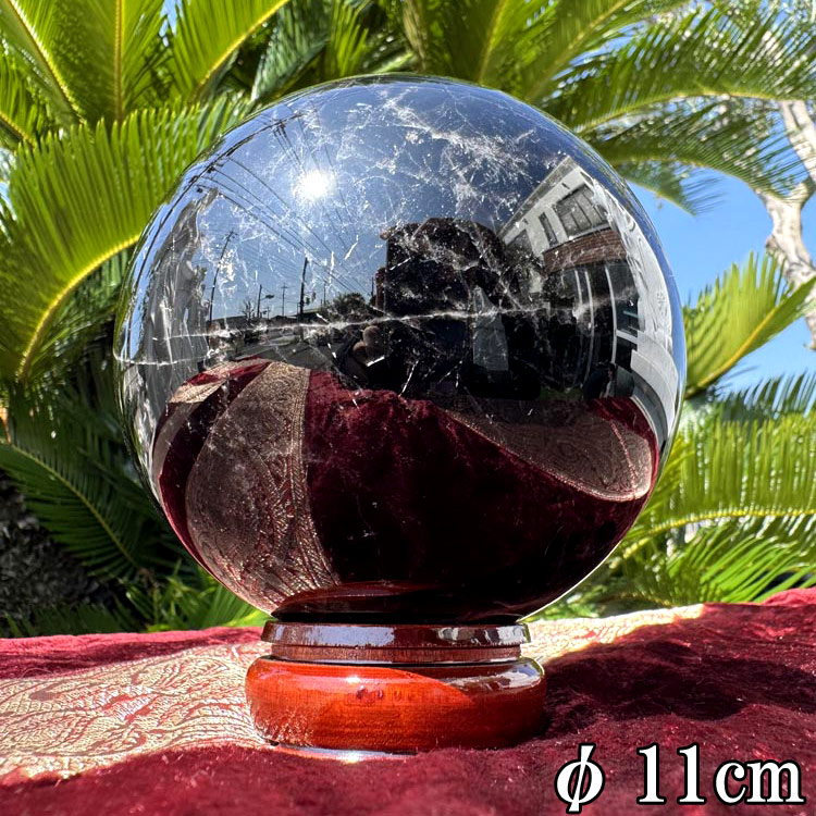 楽天市場】希少 黒水晶 モリオン 丸玉 大型 珠 直径約11cm 約1.8kg