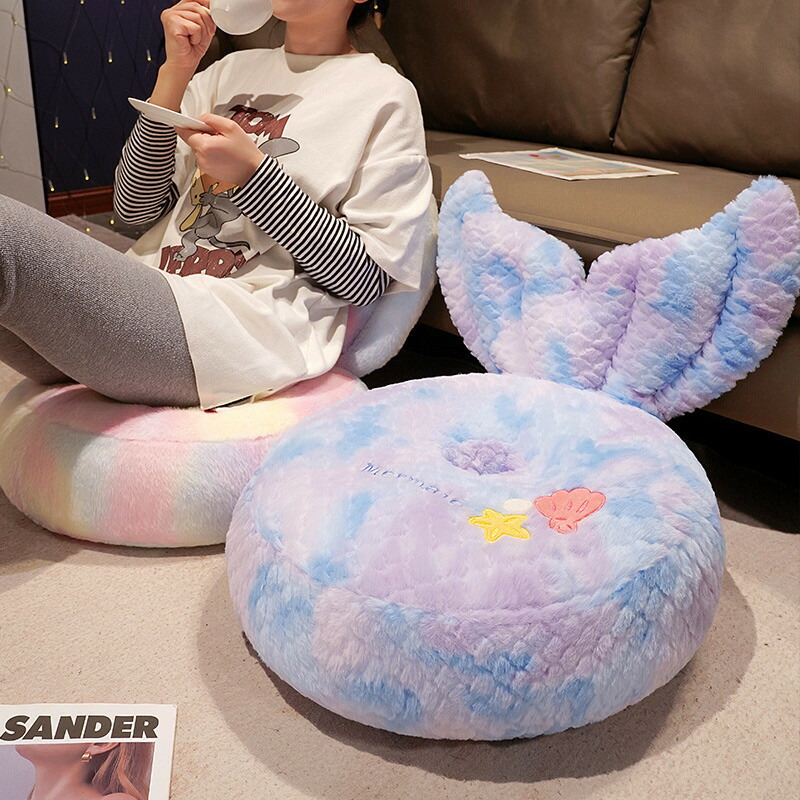 楽天市場】送料無料 シートクッション 人魚姫 チェクッション 背もたれ