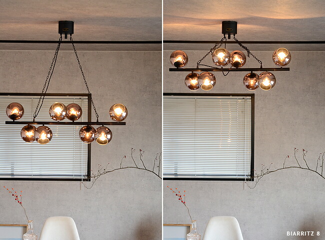 楽天市場】シーリングライト 8灯 照明 インダストリアル [BIARRITZ 8