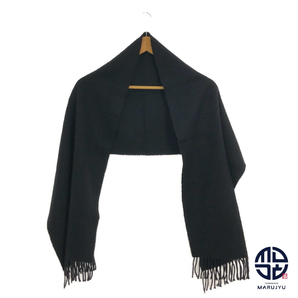 楽天市場】HERMES エルメス カシミヤ カシミア 黒 ブラック マフラー