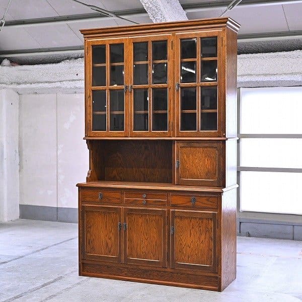 三越家具 三越ブルージュ オーク材 ガラスキャビネットカントリー