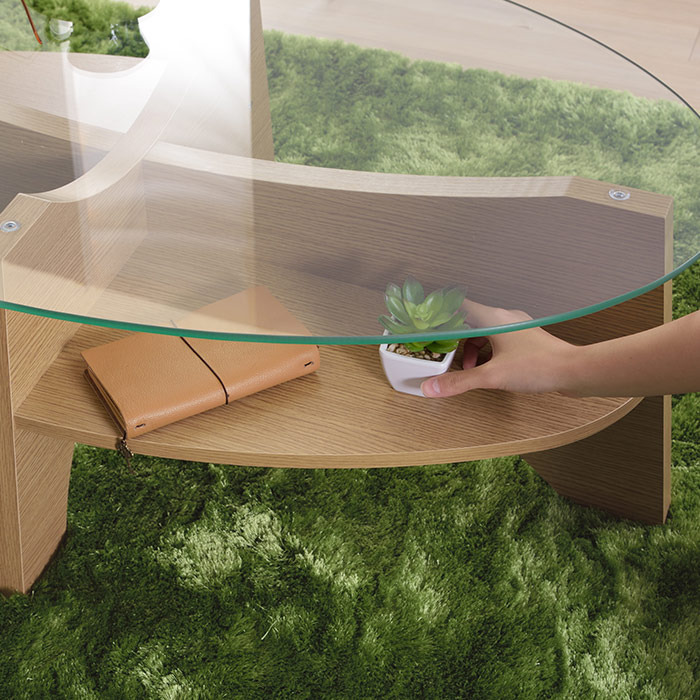 楽天市場】[レビュー特典]楕円形 ガラステーブル ローテーブル 幅105cm