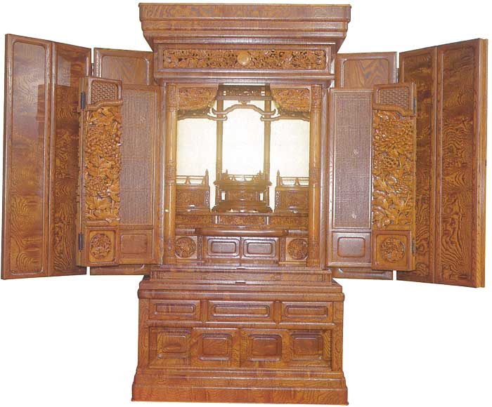 楽天市場】仏壇 最高級仏壇 本欅玉杢製 送料無料 三方開30号 【全国