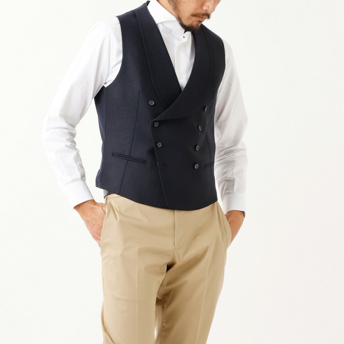 楽天市場】タリアトーレ TAGLIATORE ベスト ジレ ブルー メンズ 大きい