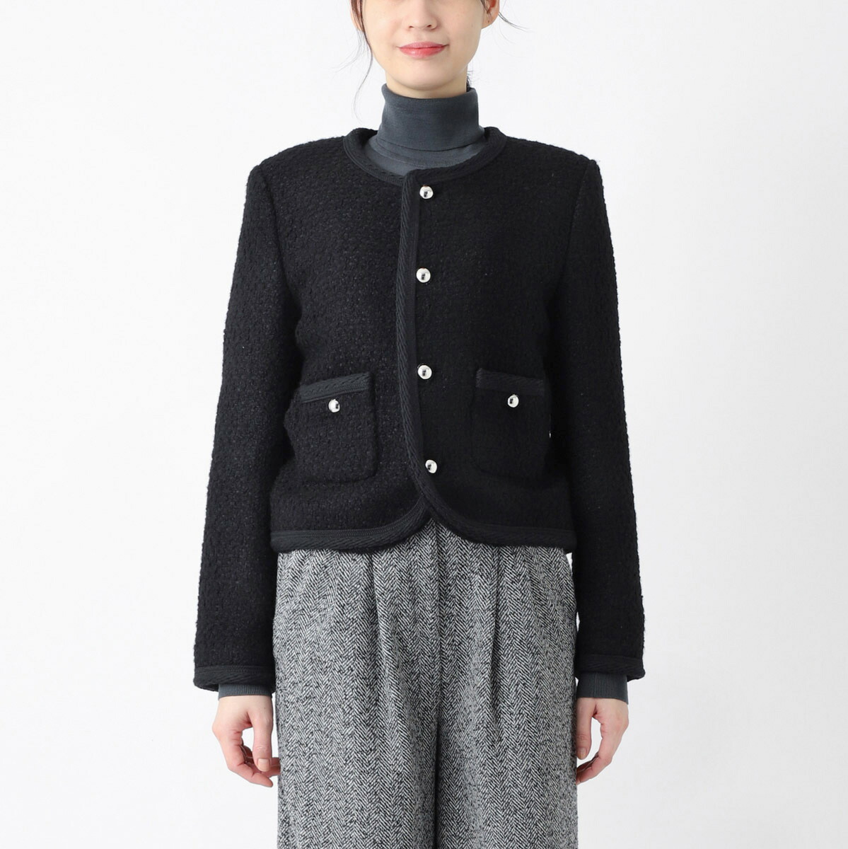 楽天市場】セリーヌ CELINE ツイードジャケット ブラック レディース