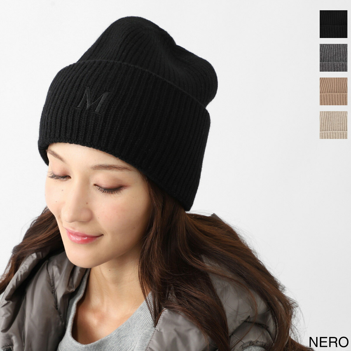 MaxMara☆マックスマーラ ニット帽 カシミヤ フォックスファー☆タグ付