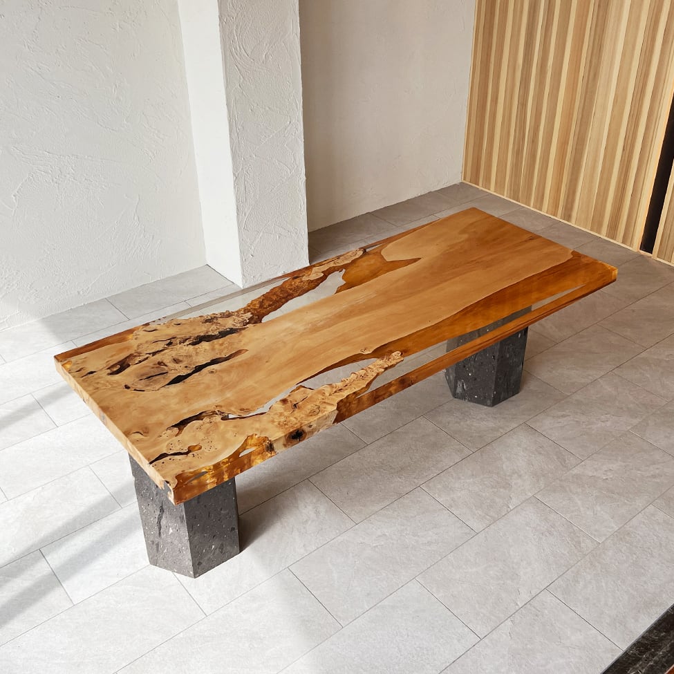 楽天市場】銘木屋 レジン 一枚板 テーブル ダイニングテーブル レジン