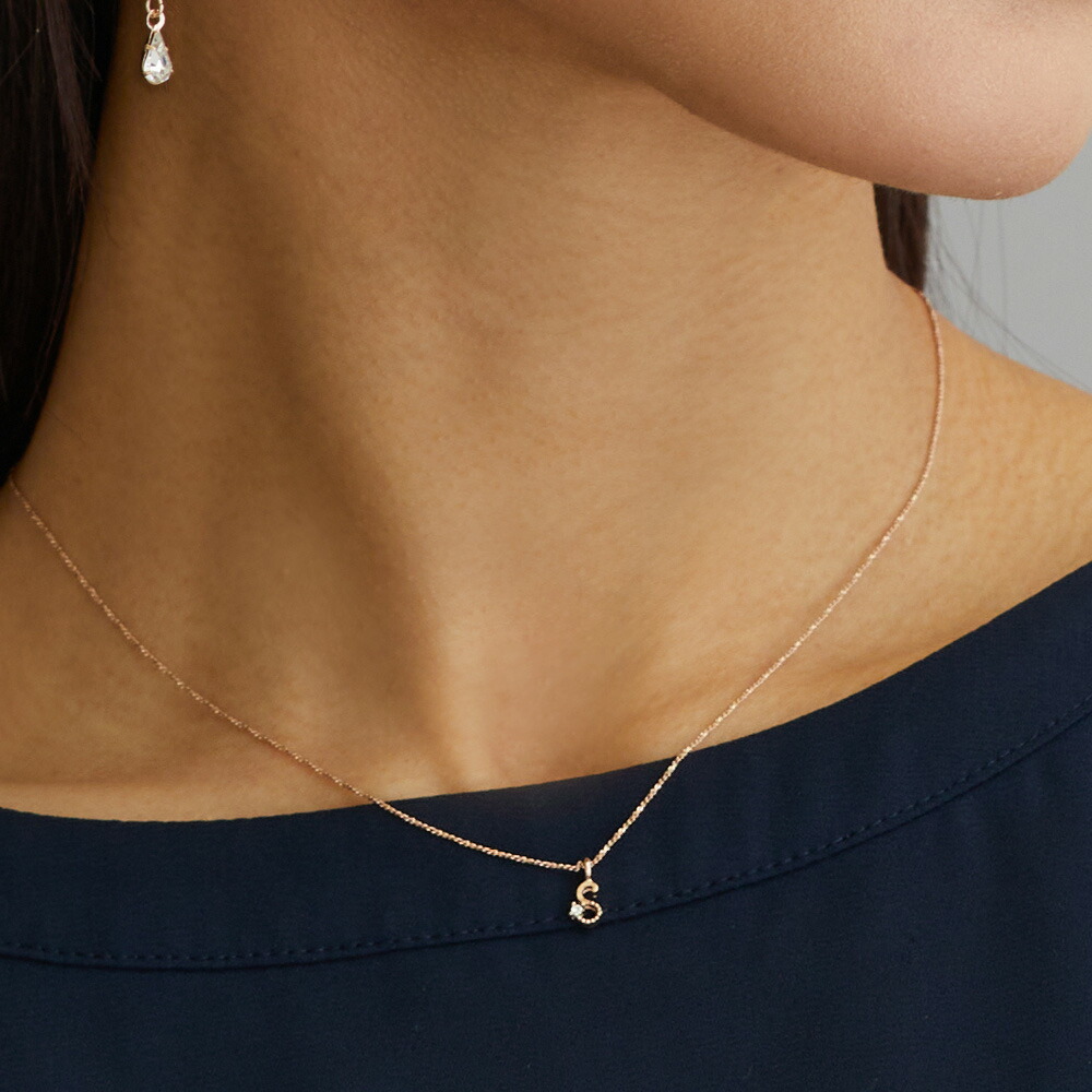 楽天市場】【最大10％OFFクーポン！】イニシャル ネックレス 日本製