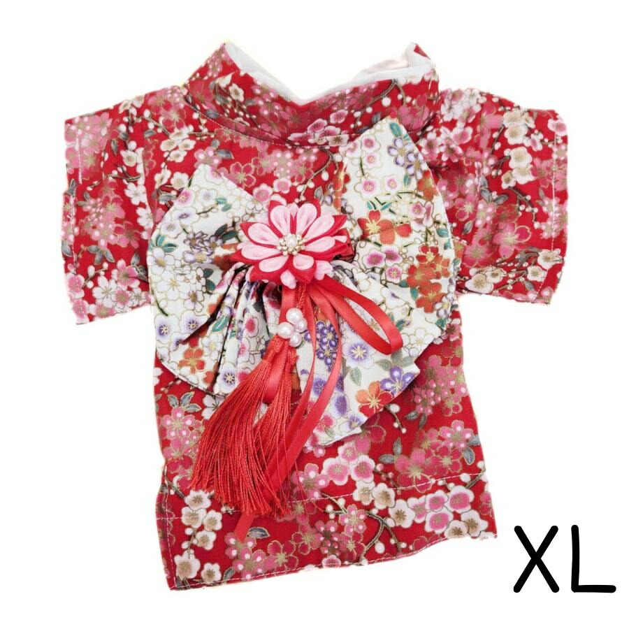 楽天市場】犬 着物 犬の着物 晴れ着 和装 犬服 花柄 帯 女の子 七五三