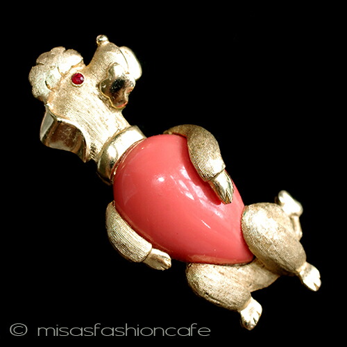 トリファリ 動物 ブローチ 緑の目の犬 プードル