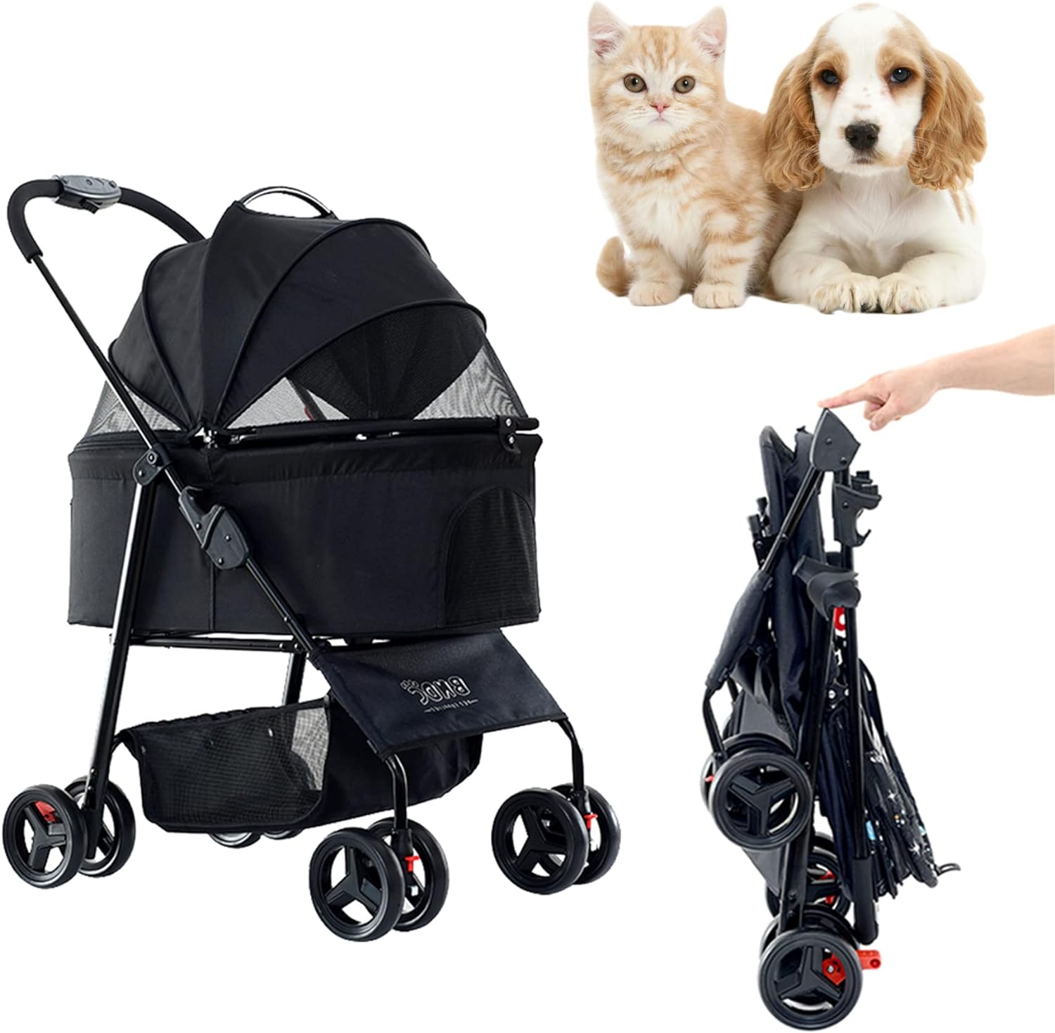 ペットカート Bolinker分離型 折り畳み式 全後輪ブレーキ 耐荷重20kg